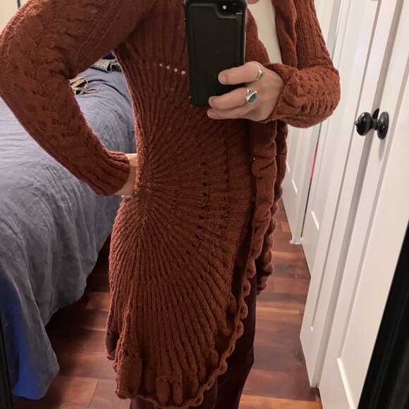 Boho knitted cardigan sweater. - Picture 9 of 10